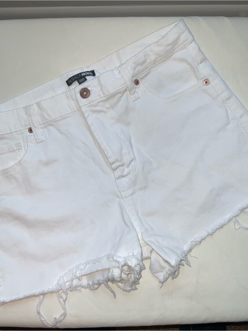 White Denim Cutoff Booty Shorts size 11/30